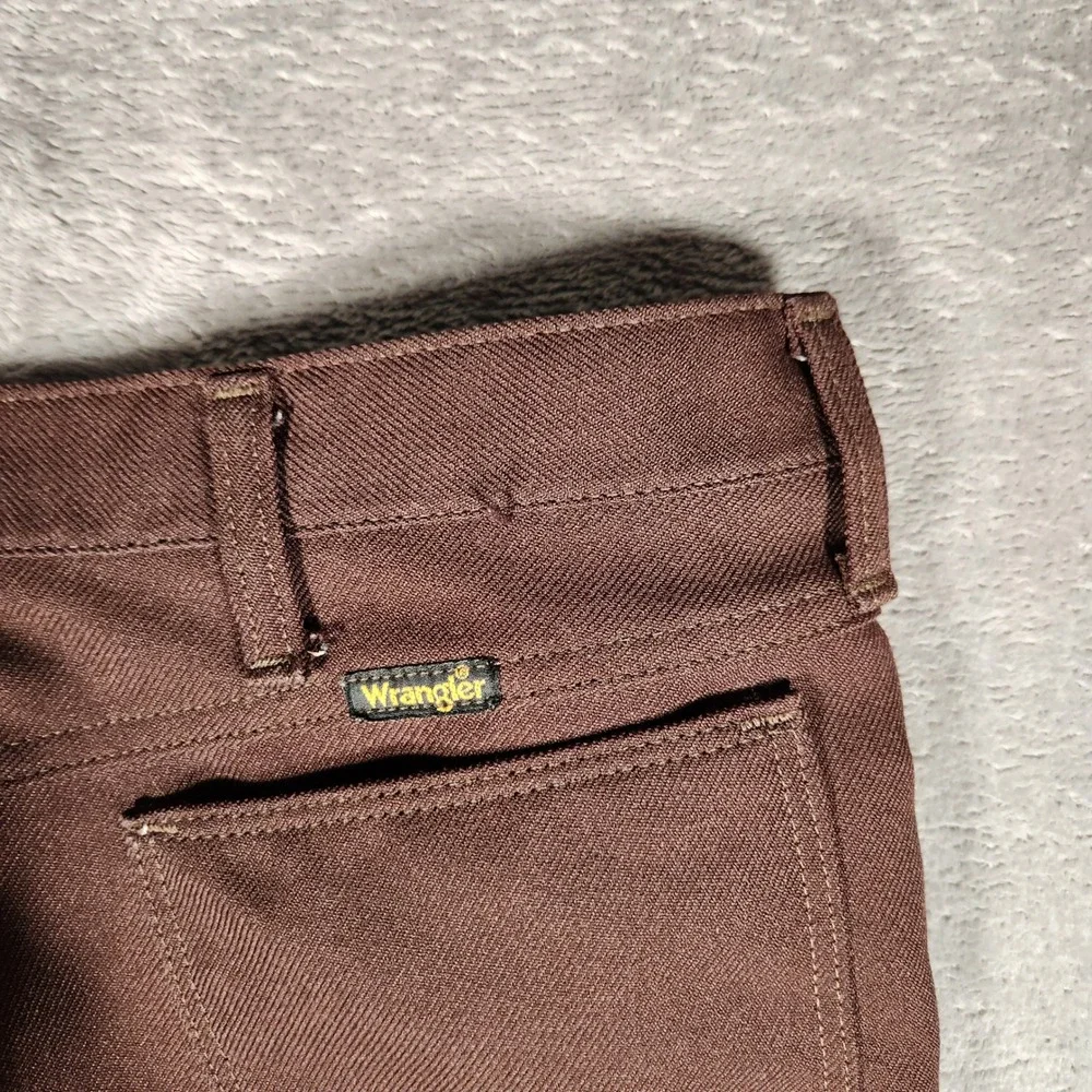 Wrangler Mens 35X29 Brown‎ Good Polyester Pants Western Vintage